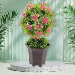 Madhabi Artificial Flower Plant with Pot | Faux Potted Greenery with P