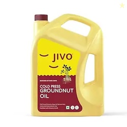 Jivo Groundnut Oil 5 Litre | Cold Pressed Unrefined Peanut Oil for Coo