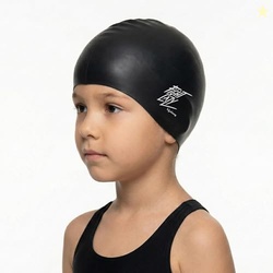Lifelong Kids Swimming Cap | Silicone, Black, Unisex, No Hair Pulling,