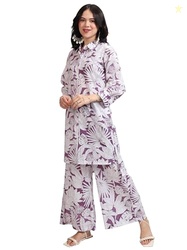 Vishudh Women Regular Fit SHIRT COLLAR CO-ORD SET VPCS000052 Pink S