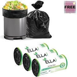Ella Garbage Bags 19x21 Inches (Medium) 90 Bags 3 Rolls | Leak Proof &