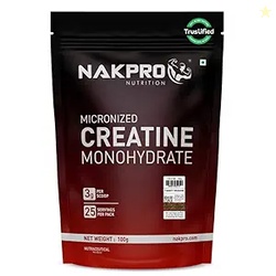 NAKPRO NUTRITION Micronised Creatine Monohydrate | 100g (25 Servings) 