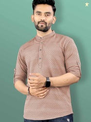 VeBNoR Men Self Design Art Silk Straight Kurta