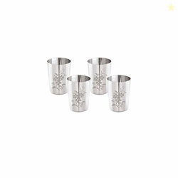 Neelam Stainless Steel 7, 22 Gauge Lazer Etching Glass, 400 ml, Set of