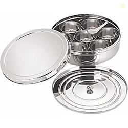 neelam Stainless Steel Spice Box, Masala Dabba with airtight Steel Lid