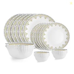 Cello Dazzle Series Victor Opalware Dinner Set | 20Pcs | White | Servi