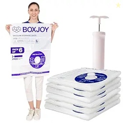 BOXJOY Pack of 6 LARGE (60x80cm) Transparent Vacuum Storage Bags for T