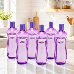 Nayasa Loopy 1000 ML Pet Plastic Fridge Water Bottles Set of 6 | BPA F