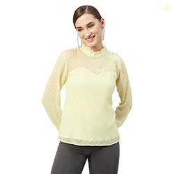 Marie Claire Women's Regular Blouse (MC2327_Lime XS)