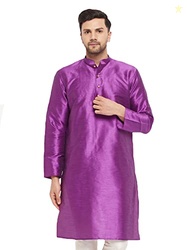 VM Men's Purple Silk Blend Kurta_VMMK001PU_36