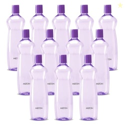 MILTON Pacific 1000 Water Bottle 1 Litre each, set of 12, Purple I PET