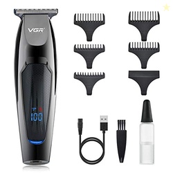 VGR - 070 Men's Professional Rechargeable LED Display Hair & Beard Tri