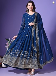 Fashionuma Embroidered Fit & Flared Ethnic Dress