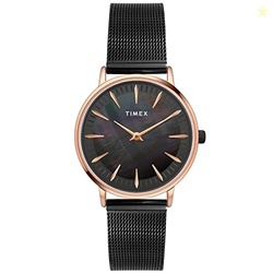 TIMEX Analog Watch for Women with Mother of Pearl Black Round Dial & B