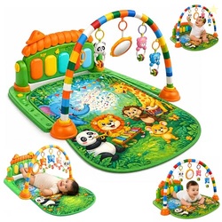 Lifelong Jungle Piano Playgym | Musical Mat with Lights, Hanging Toys 