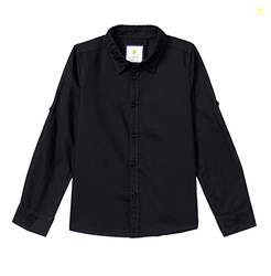 Amazon Brand - Symbol Cotton Boy's Regular Shirt (SYMAW22SHR02_Black 7