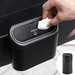 Accmor Plastic Car Manual-Lift Trash Can With Lid, Mini Vehicle Trash 