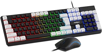 Frontech Quantum Striker Gaming Combo, Rainbow Backlit Keyboard with O