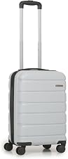 TEAKWOOD LEATHERS Unisex 8 Wheels Trolley Bag, Hard Cabin with Zipper 