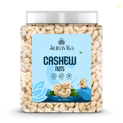 Auravita Premium Whole Cashews 1kg | Natural and Unsalted Kaju Ideal f
