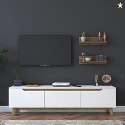Spyder Craft DIVYSA D1 TV Unit with Wall Shelf,TV Stand with Bookshelf