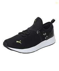 Puma mens Pacer Fire Black / Nrgy Yellow / White Running Shoe - 7 UK (
