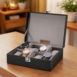 Amazon Basics Unisex Faux Leather Watch Organiser Box with 8 Slots| 23