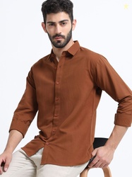 NEXOIRA Men Regular Fit Solid Spread Collar Formal Shirt