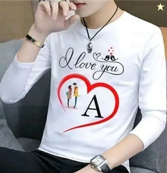 RCS Fashion Men Printed Round Neck Polyester White T-Shirt