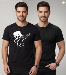 stylesmyth Men Printed Round Neck Polyester Multicolor T-Shirt
