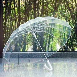 Dumleto Transparent Umbrella (1 Pcs) Umbrella (White)