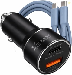 XTOUCH 125 W Qualcomm 3.0 Turbo Car Charger (Black)