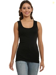dazico Casual Sleeveless Solid Women Black Top