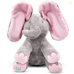 Dimple Ella Elephant Animated Plush Singing Elephant With Peek-A-Boo I