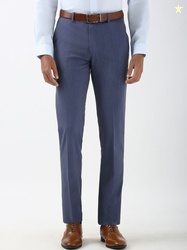 Peter England Men Printed Slim Fit Trousers