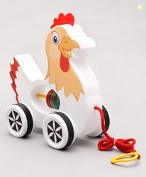 Mini Steps Pull Along Chicken Toy - Toddler Walking Toy, Fun & Educati