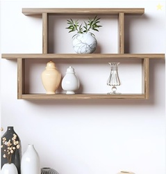 Furniture Caf Modern Wooden Wall Mounted Shelf  Multi-Tier Display Rac