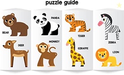 Play Panda Magnetic Puzzles Jungle Animals 10 in 1 with 10 Magnetic Pu
