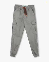 POINT COVE Boys Typographic Print Tape Pull-On Relaxed Fit Cargo Pants