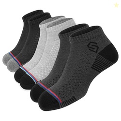 SWAGR Men's Sports Socks Cotton Ankle Length Breathable Mesh Athletic 