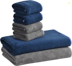 Cotton Bolls Textiles Microfiber 340 GSM Bath Towel Set (Pack of ...mo