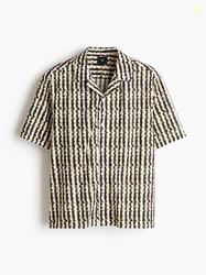 H&M Exclusive Collection White Regular Fit Cotton Checked Shirt