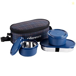 SOPL-OLIVEWARE Hazel Lunch Box Leak Proof & Microwave Safe, 3 Inner St