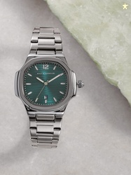 Mast & Harbour Men Green Dial & Gunmetal Toned Straps Analogue Watch- 