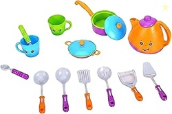 Crackles Pretend Play Solid Colour Tea Party Kitchen Play Set Toy with