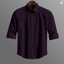 Lyphy Men Regular Fit Self Design Spread Collar Casual Shirt