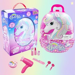 Unicorn Portable Backpack Dressing Set | Pretend Play Set with Makeup 