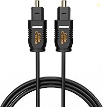 CableCreation Optical Digital Audio Cable 10FT, Thin Fiber Optic Tosli