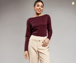 Purple Regular Sleeves Solid Casual Top