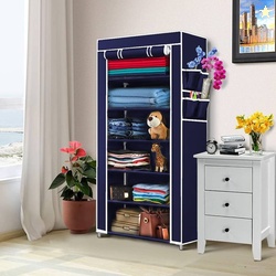Zofiy 1 Door 6 Shelf Multipurpose Wardrobe for Clothes Storage Or...mo